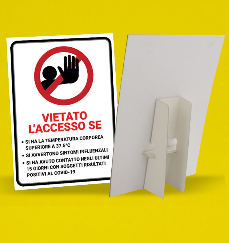 Preventivatore cartelli da banco Accesso controllato